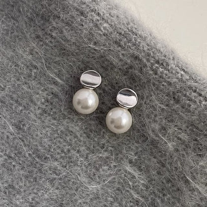 Earring Sterling Pearl Silver Faux Drop