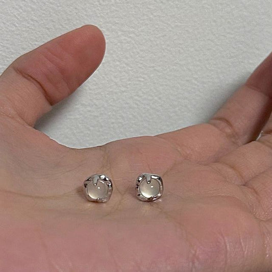 Earring Agate Stud Alloy