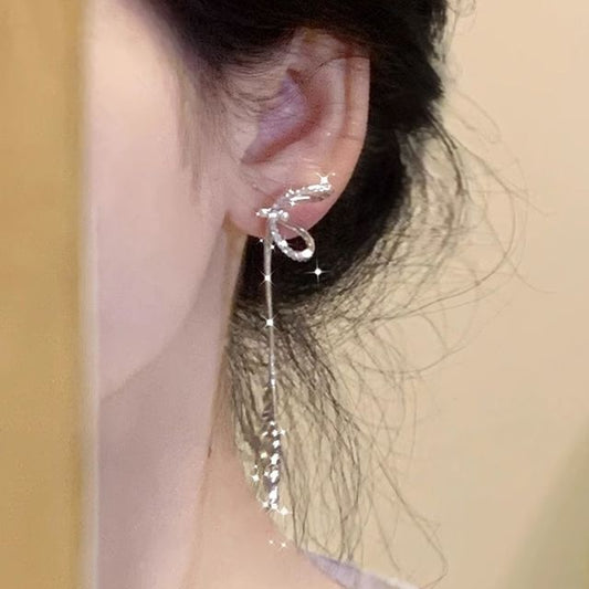 Bow Sterling Threader Earring Silver