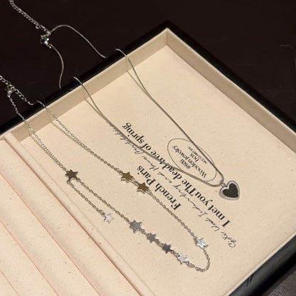 Necklace Alloy Pendant Heart / Star Choker Set