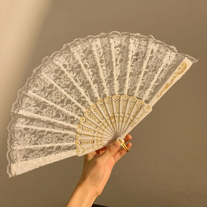 (Various Designs) Foldable Fan Hand Floral Fabric