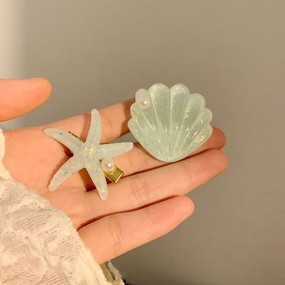 Pearl Faux Clip Starfish Shell Resin Hair /