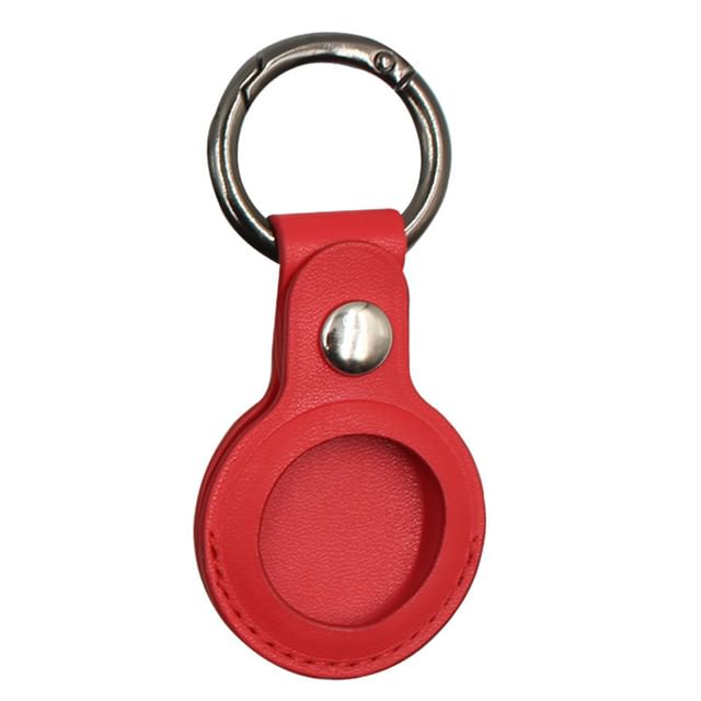 Leather Holder AirTag Keyring Faux