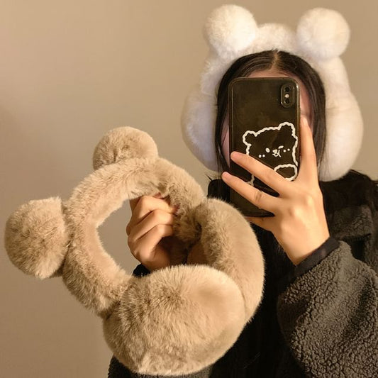 Chenille Earmuffs Bear Ear