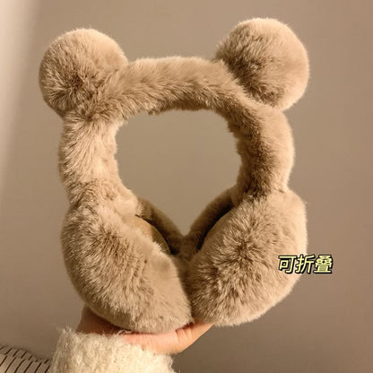 Chenille Earmuffs Bear Ear