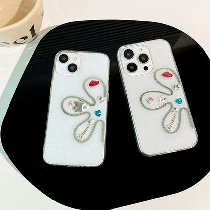 Floral Phone Rhinestone Case