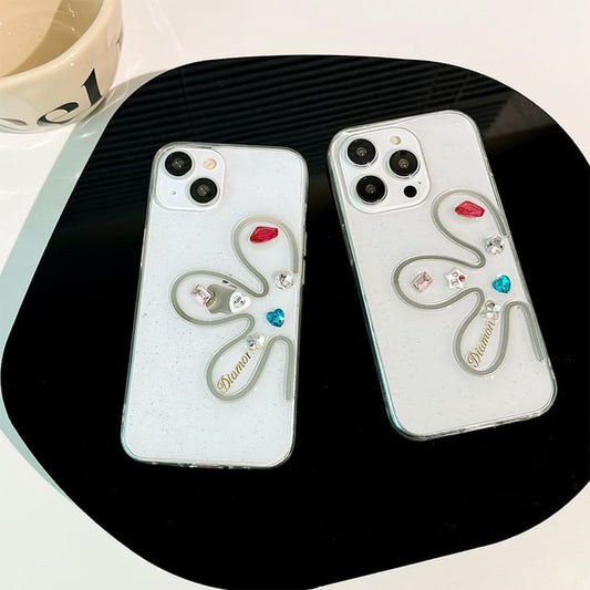 Floral Phone Rhinestone Case