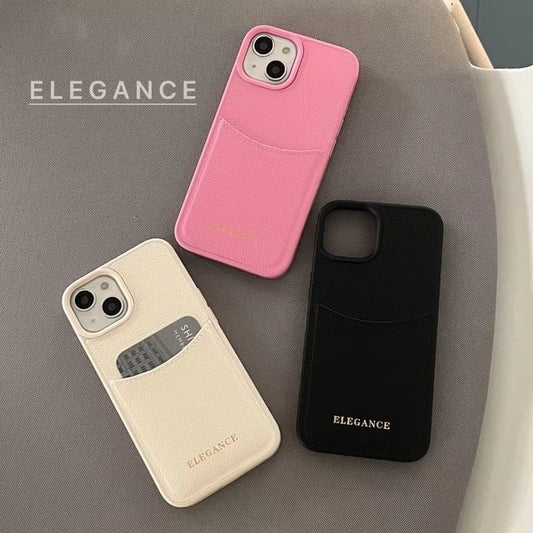 Case Card Faux Lettering Phone Leather Holder