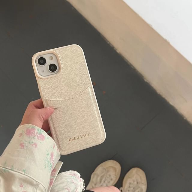 Case Card Faux Lettering Phone Leather Holder