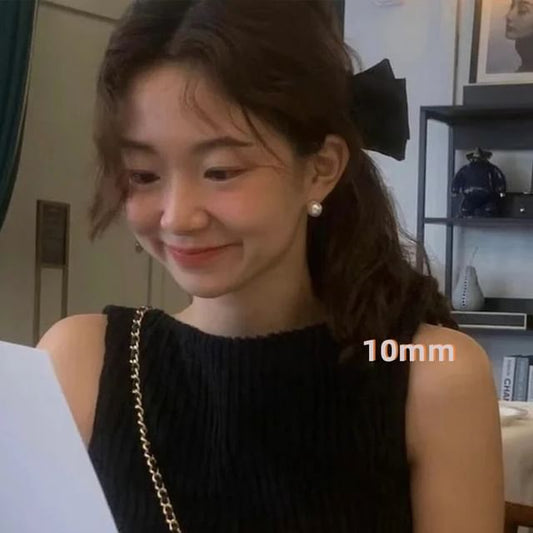 Faux Sterling Pearl Silver Stud Earring