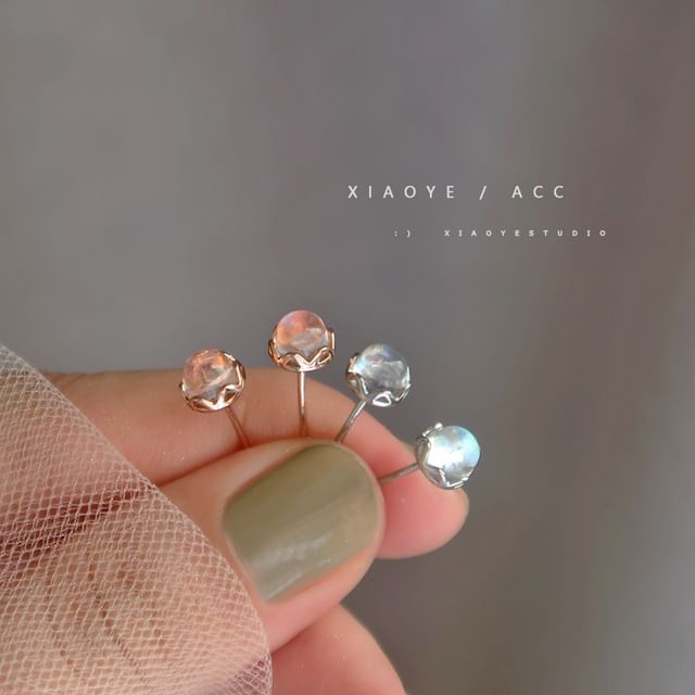 Stud Silver Earring Faux Gemstone Sterling