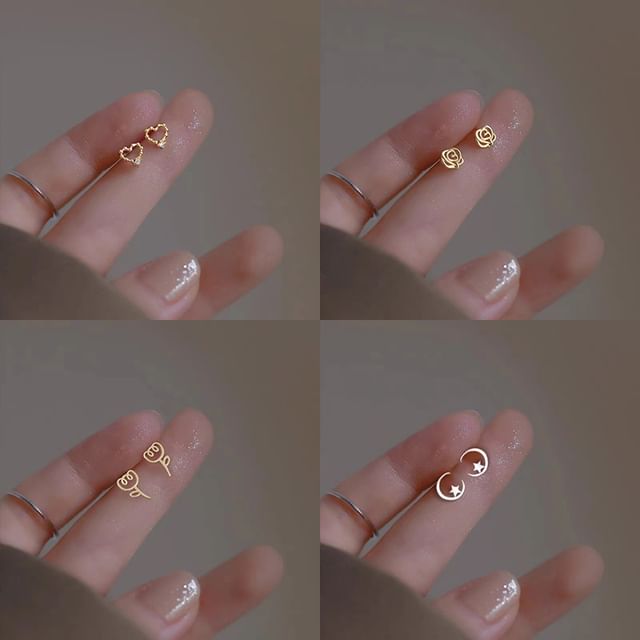 (Various Earring Sterling Silver Stud Designs)