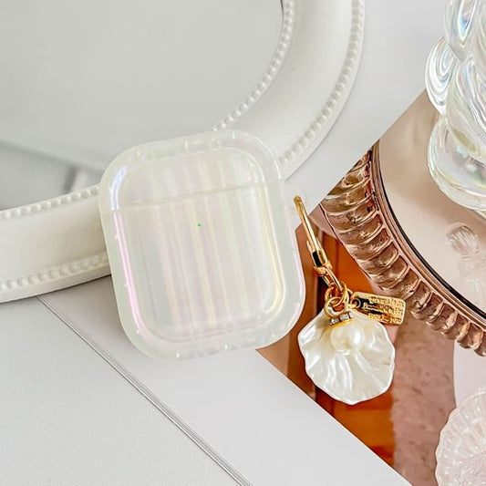 Pro / Skin Case Charm Texture Pearl Shell With White AirPods Stripe Earphone