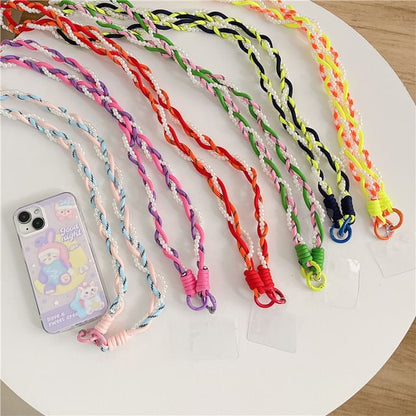 Faux Pearl Phone Pad Lanyard Braided with