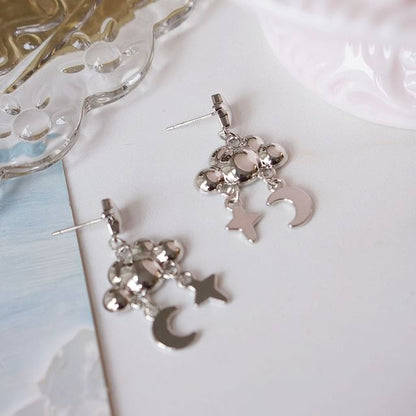 Star Alloy Dangle Earring Cloud Moon