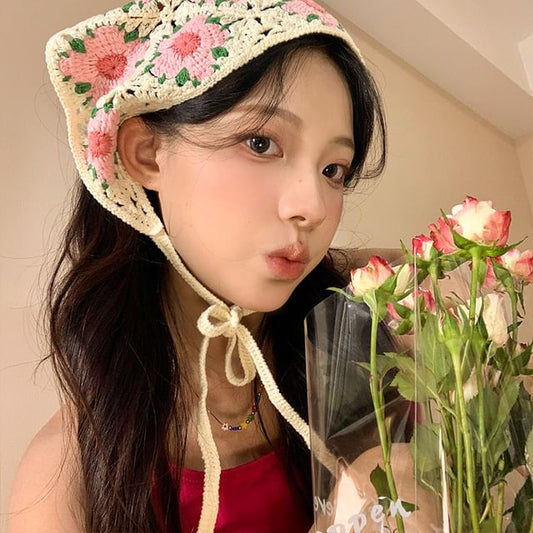 Lace Crochet Scarf Floral