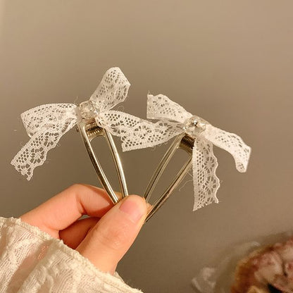 Hair Bow Clip / Lace Set