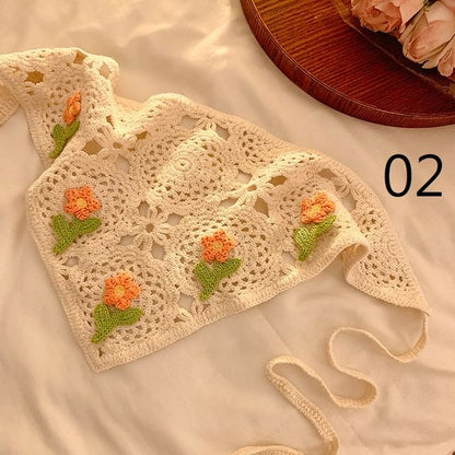 Lace Crochet Scarf Floral