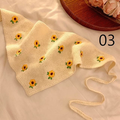 Lace Crochet Scarf Floral