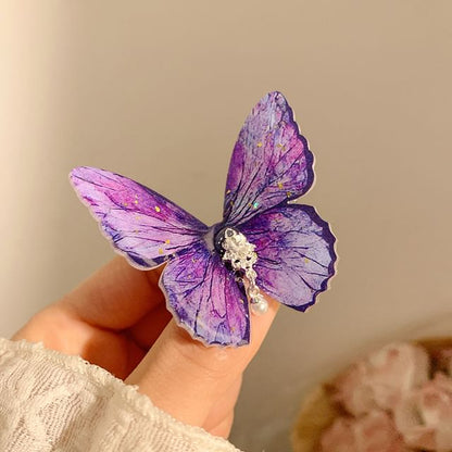 / Set Clip Butterfly Hair Rhinestone