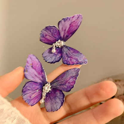 / Set Clip Butterfly Hair Rhinestone