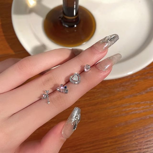 Ear Rhinestone Stud Set