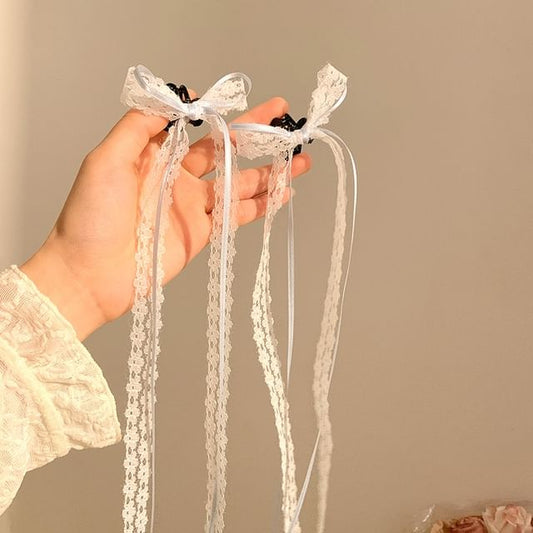 Hair Ribbon Clamp Set Lace of 2: