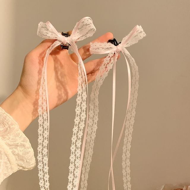 Hair Ribbon Clamp Set Lace of 2: