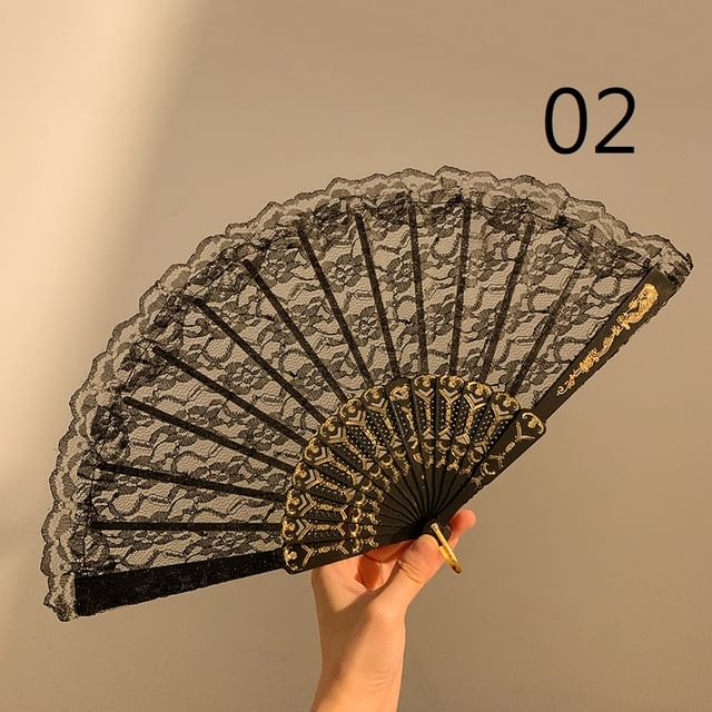 Floral Choker Designs) / Lace Foldable Hand (Various Set Fan
