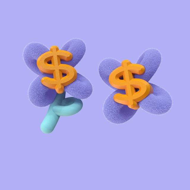 On / Ear Stud Money Sign Clip Earring