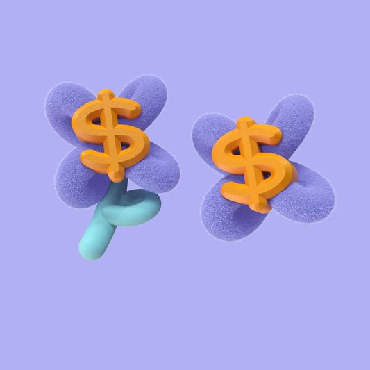 On / Ear Stud Money Sign Clip Earring