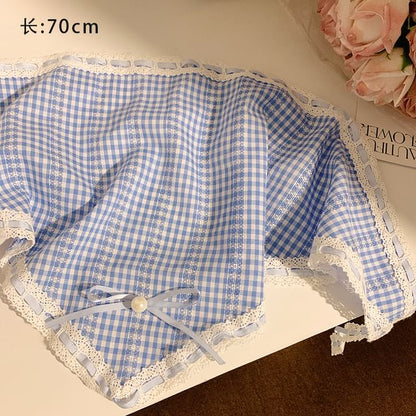 (Various Lace Designs) / Trim Scrunchie Triangle Set Scarf Head