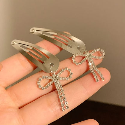 Bow Rhinestone Set Clip Alloy / Hair