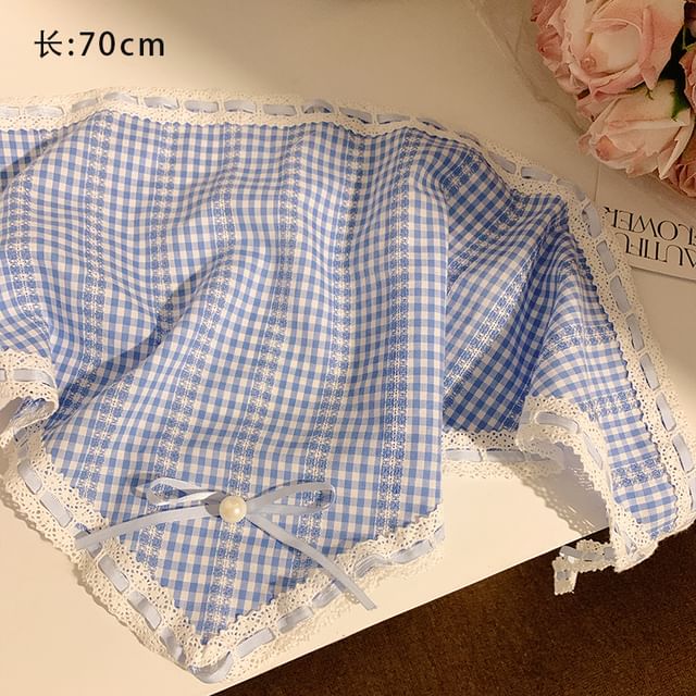 Print Headkerchief Lace / Set Trim Scrunchie