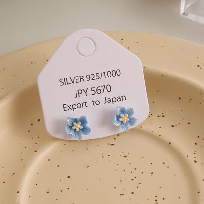 Earring Floral Stud Alloy