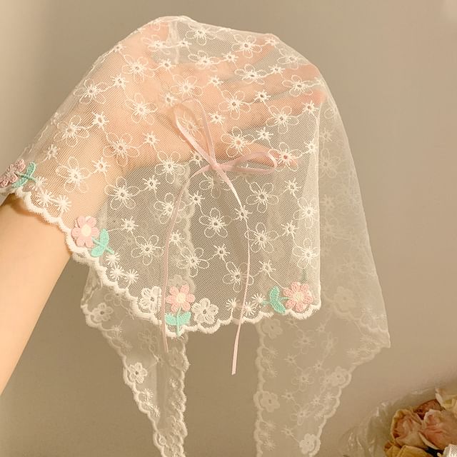 Lace Flower Bandana Embroidered