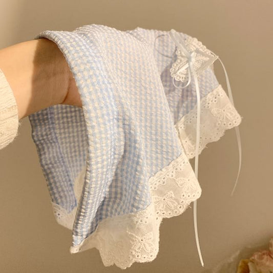 Lace Bandana Designs) Headband (Various Plaid Trim