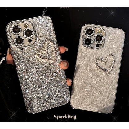 Pearl Heart Phone Case Faux