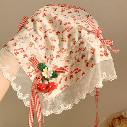 Trim / Lace Cherry Floral Designs) Bandana (Various Scrunchie