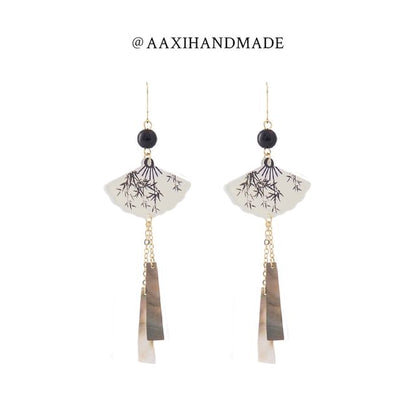 Earring Fan Alloy Dangle