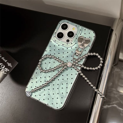 Dot Polka Case Phone Set / Charm Strap