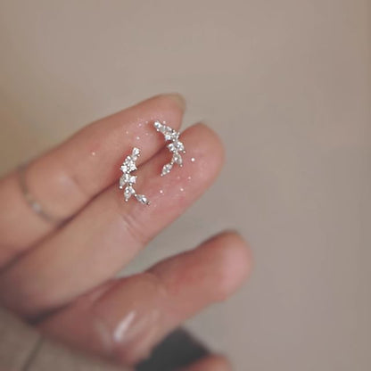 Sterling Ear Silver Stud Rhinestone