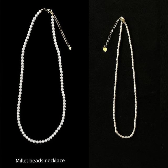 Necklace Beaded Pearl Faux