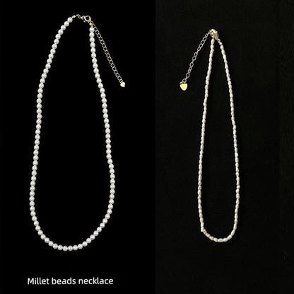 Necklace Beaded Pearl Faux