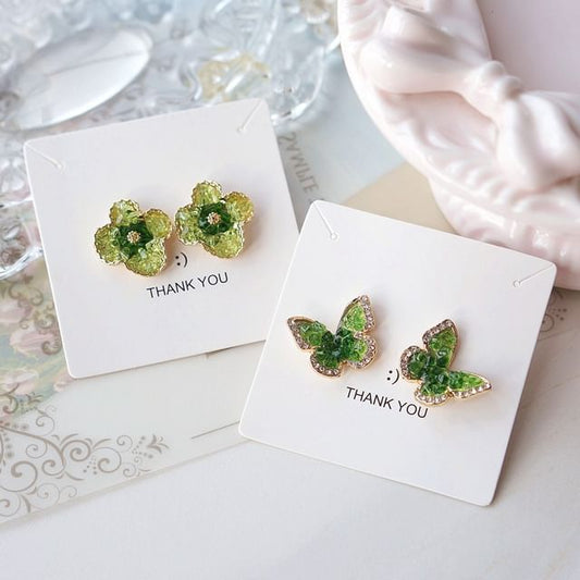On Clip Flower Butterfly Stud / Earring
