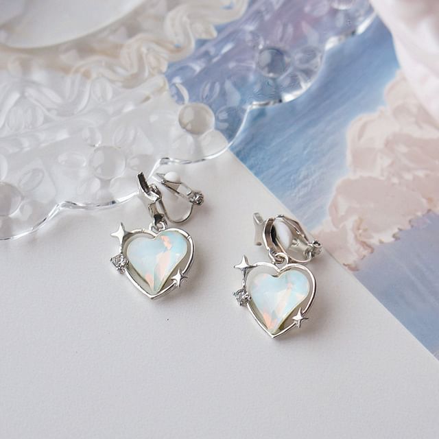/ On Heart Clip Star Earring Drop