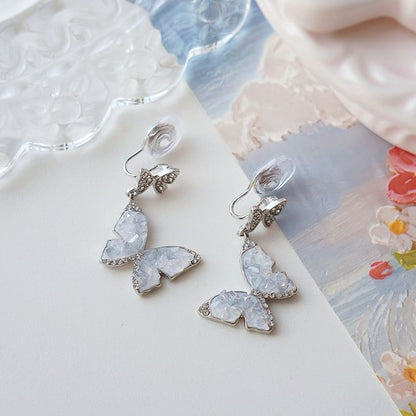 Drop Earring Butterfly Clip / On