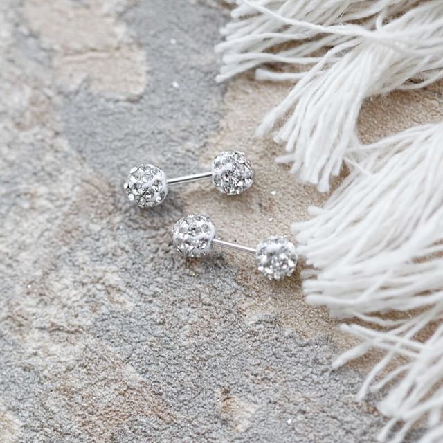 Ball Stud Earring Rhinestone