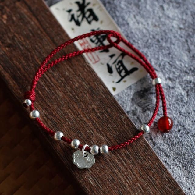 Beaded Rope / Anklet Bracelet Silver