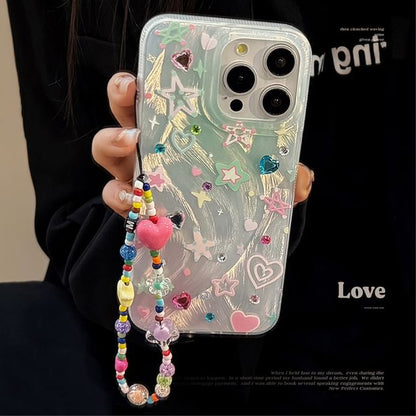 Case Star Decoration / Set Phone Adhesive Strap Rhinestone